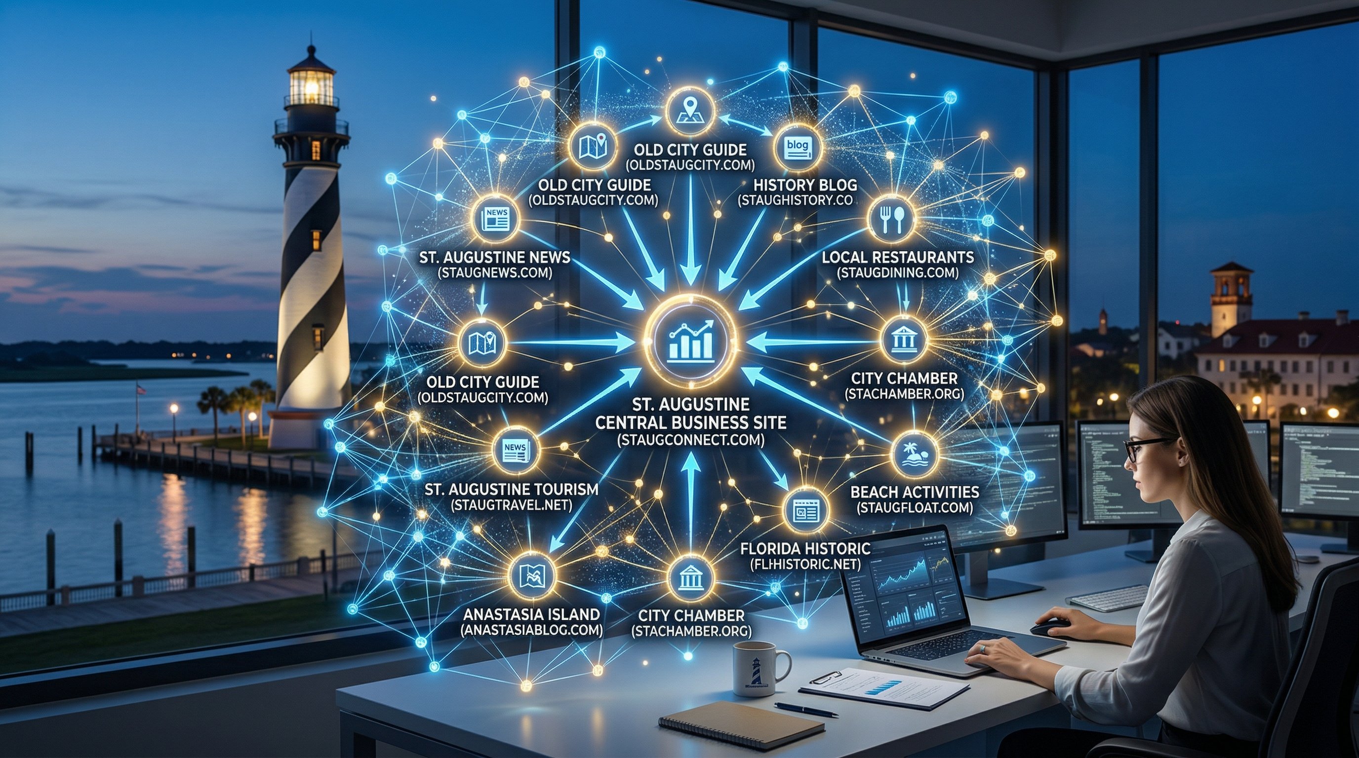 St. Augustine Florida historic district representing local business link building and SEO authority