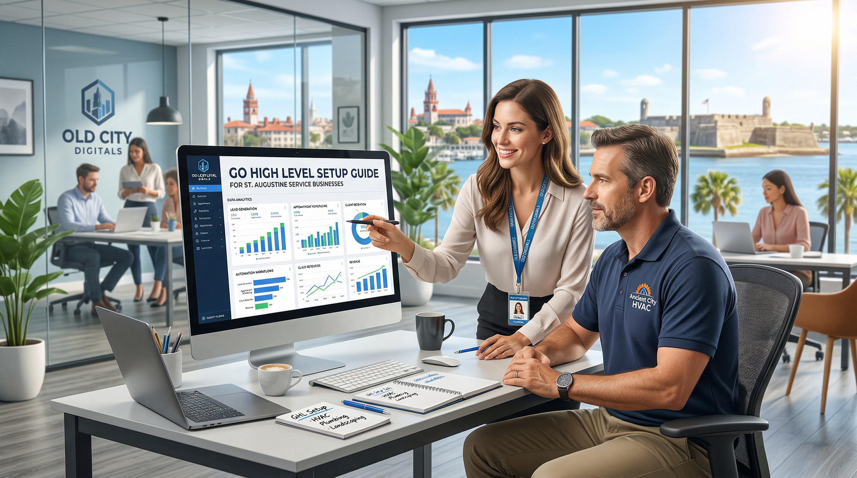 St. Augustine Florida historic downtown representing Go High Level CRM setup for local service businesses