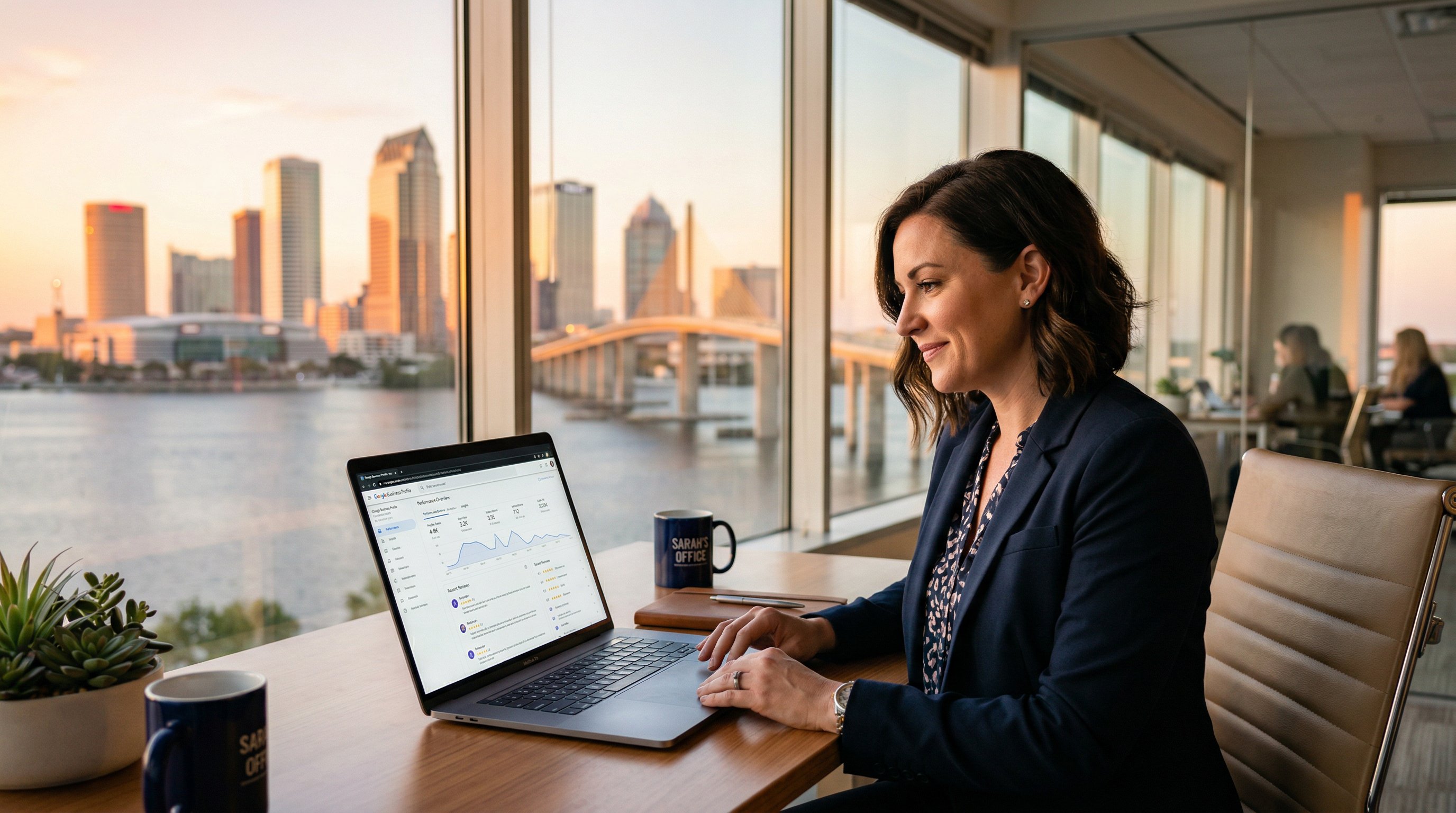 Business owner optimizing Google Business Profile in Tampa, Florida