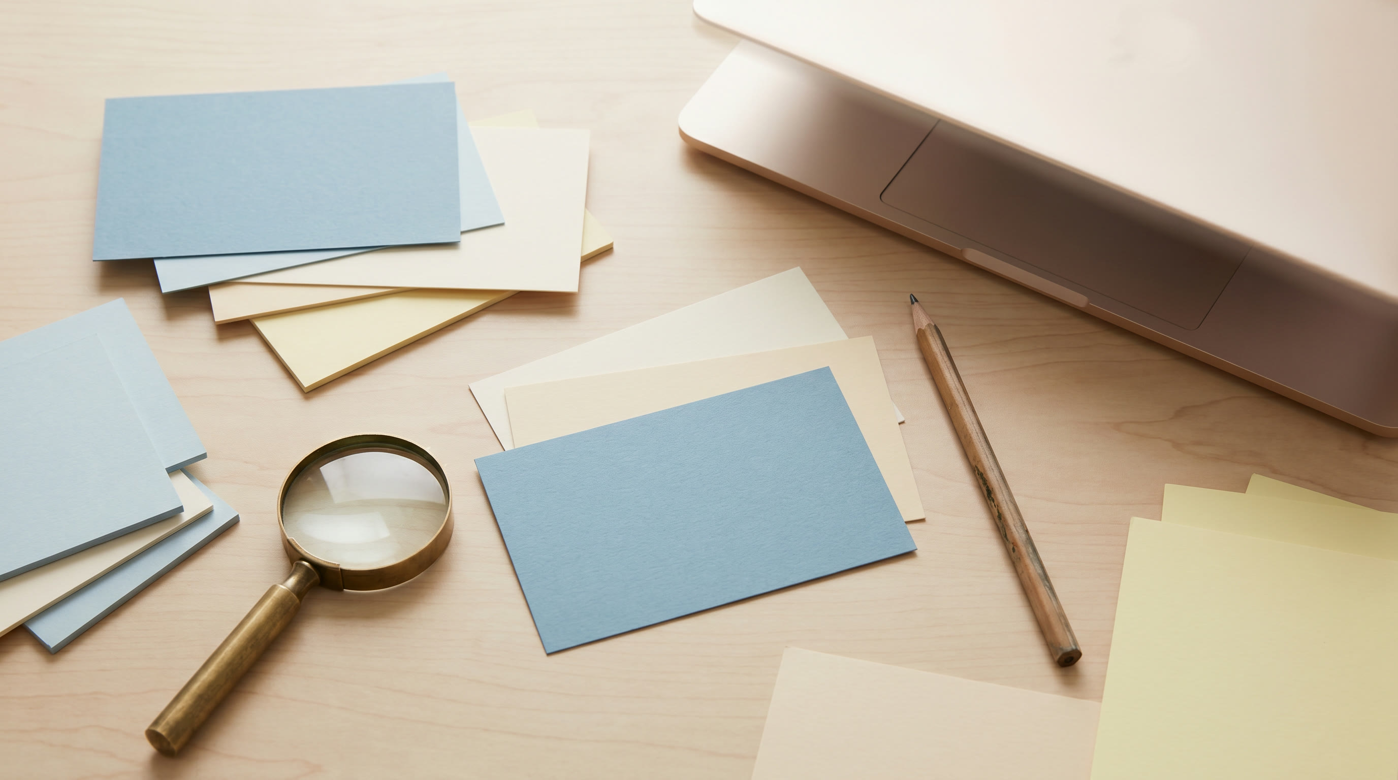 Marketer grouping keyword cards by search intent on a wall planner