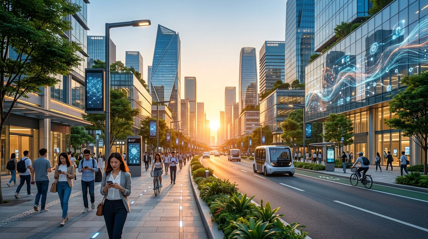 modern city skyline with fast-loading website performance concept