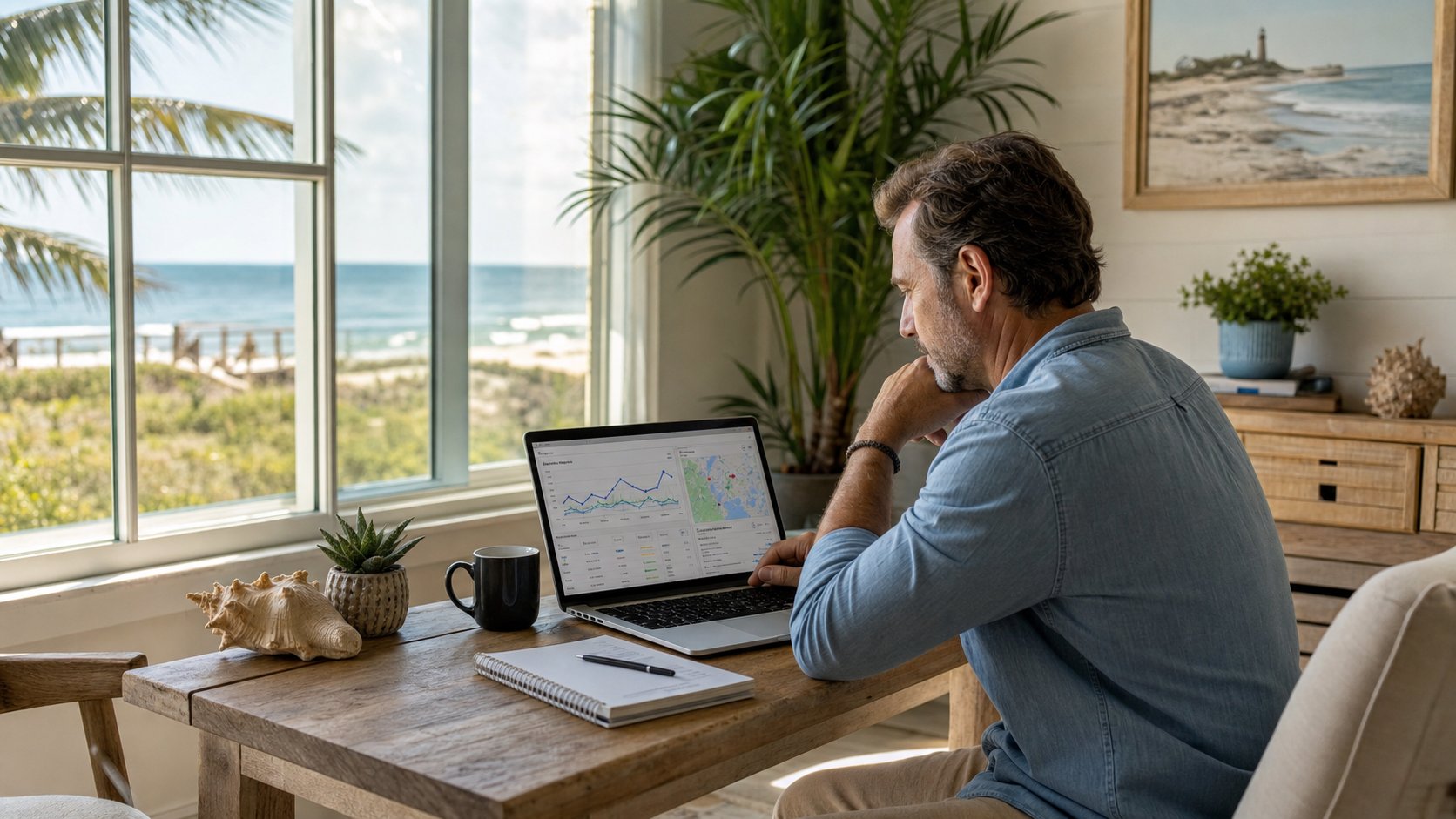 St. Augustine business owner reviewing local SEO rankings