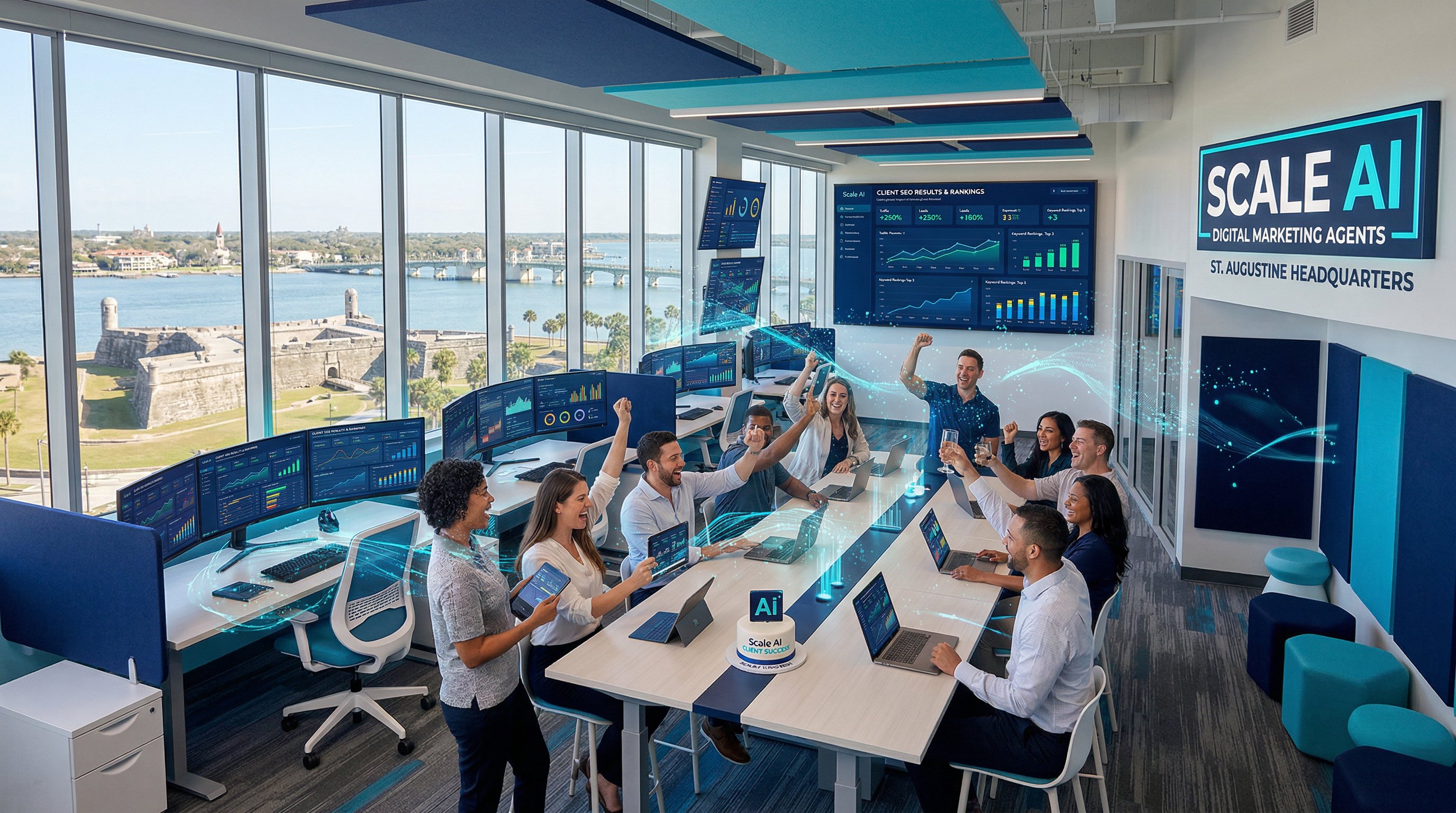 Search Scale AI — top SEO agency in St. Augustine FL — digital marketing results dashboard